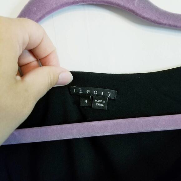 Theory Elysian Draped Cowl Neckline Black Dress size 4 c0 - Picture 6 of 7